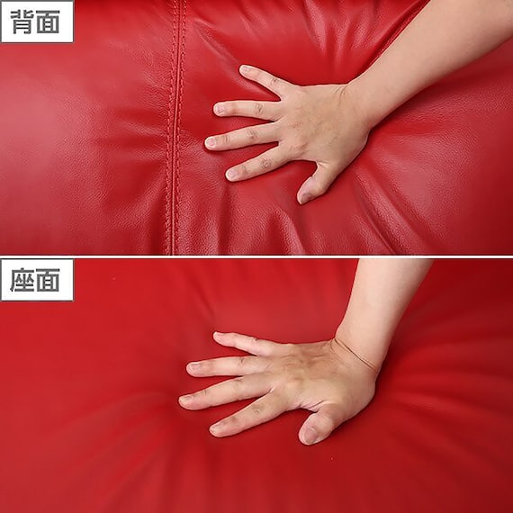 3人掛けソファ 本革(一部合成皮革)タイプ (アネーロ NB RE) 10枚目画像