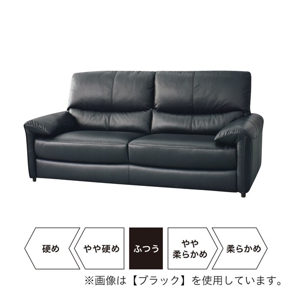 3人掛けソファ 本革(一部合成皮革)タイプ (ジャファー NV DBR 