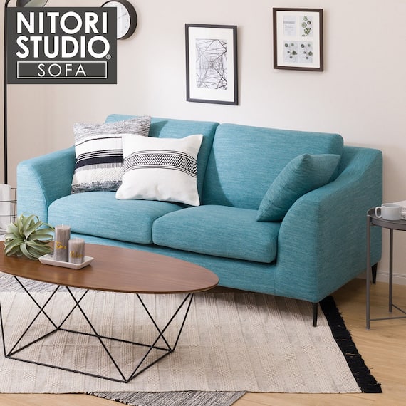 布張り2人掛けワイドソファ(NポケットA15 DR-TBL) 1枚目画像