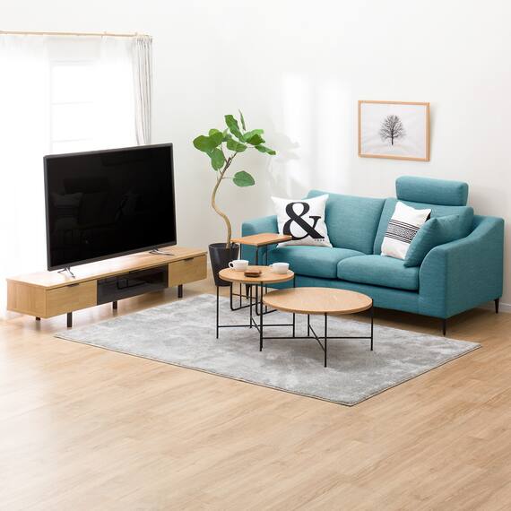 布張り2人掛けワイドソファ(NポケットA15 DR-TBL) 20枚目画像