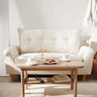 ローソファにもなるコンパクトソファ 布張りタイプ (Nパック4 BE) 1枚目画像