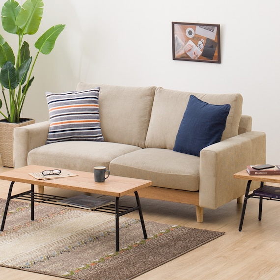 2.5人掛けワイドソファ 布張りタイプ (アウロス4 BE) 1枚目画像