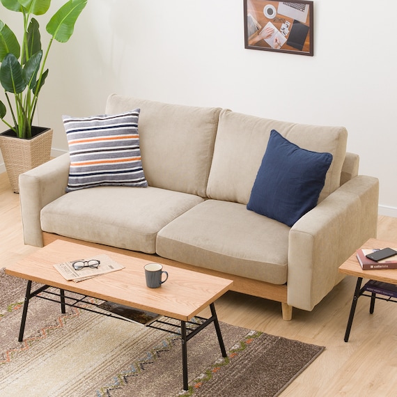 2.5人掛けワイドソファ 布張りタイプ (アウロス4 BE) 5枚目画像