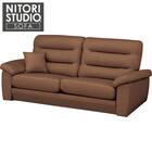 3人掛けソファ PUコーティングタイプ (NポケットA12 H-LO KN-BR) 1枚目画像