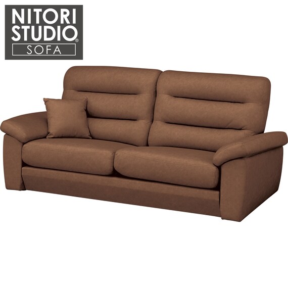 3人掛けソファ PUコーティングタイプ (NポケットA12 H-LO KN-BR) 1枚目画像