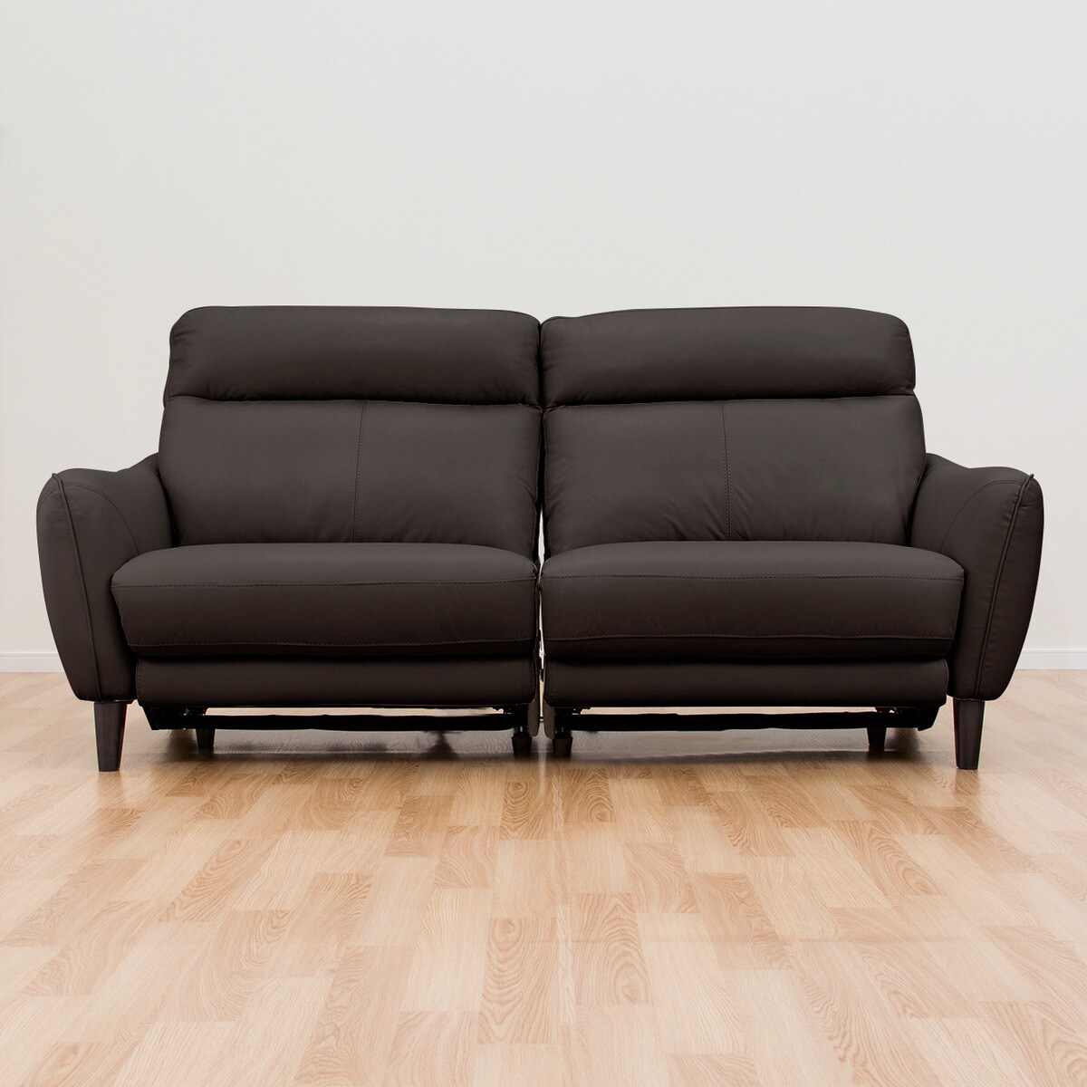 3人掛け両電動リクライニングソファ(アネーロ 厚革タイプ NV DBR