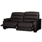 3人掛け両電動リクライニングソファ 厚革(一部合成皮革)タイプ (クローナ NV BK) 1枚目画像