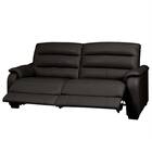 3人掛け両電動リクライニングソファ 厚革(一部合成皮革)タイプ (クローナ NV BK) 2枚目画像