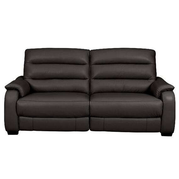 3人掛け両電動リクライニングソファ 厚革(一部合成皮革)タイプ (クローナ NV BK) 3枚目画像