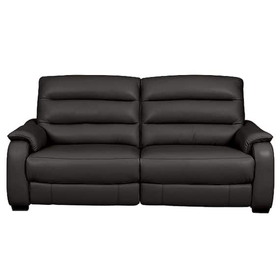 3人掛け両電動リクライニングソファ 厚革(一部合成皮革)タイプ (クローナ NV BK) 3枚目画像