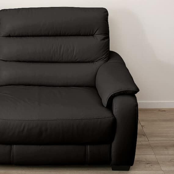 3人掛け両電動リクライニングソファ 厚革(一部合成皮革)タイプ (クローナ NV BK) 4枚目画像