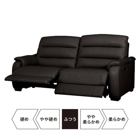 3人掛け両電動リクライニングソファ 厚革(一部合成皮革)タイプ (クローナ NV BK) 11枚目画像