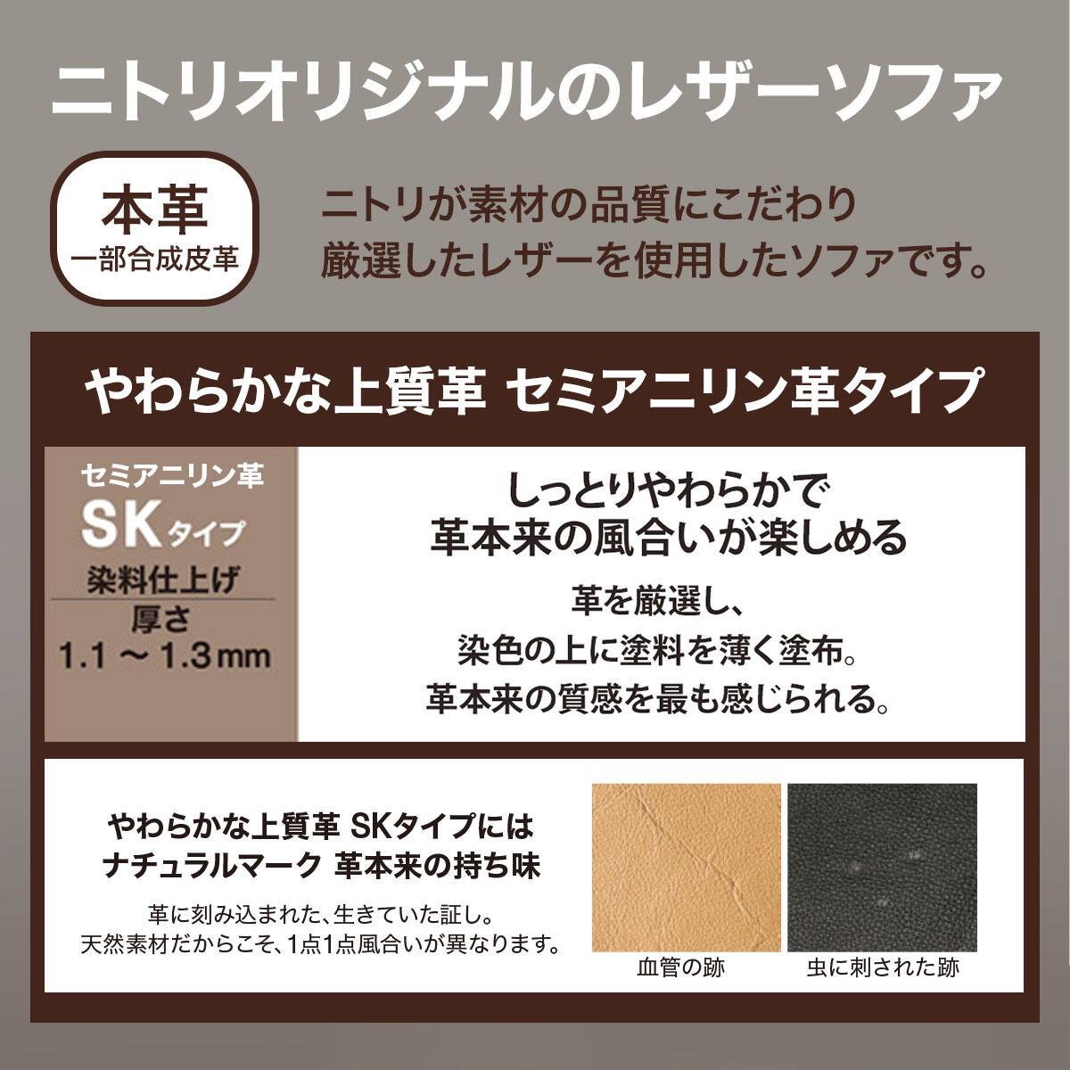 3人掛け両電動リクライニングソファ 本革(一部合成皮革)タイプ