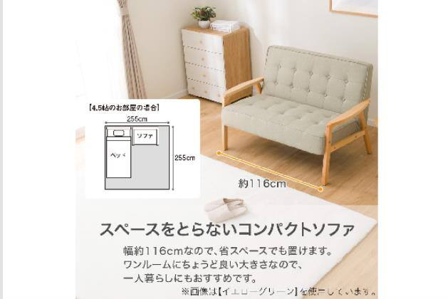 2ﾆﾝﾖｳｿﾌｧ ﾙｯｷ2KD YG(NA) | ニトリネット【公式】 家具・インテリア通販