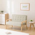 天然木フレームのコンパクトソファ 布張りタイプ (ルッキ2KD YG NA) 1枚目画像