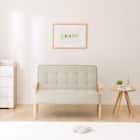 天然木フレームのコンパクトソファ 布張りタイプ (ルッキ2KD YG NA) 7枚目画像