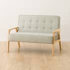 天然木フレームのコンパクトソファ 布張りタイプ (ルッキ2KD YG NA) 9枚目画像