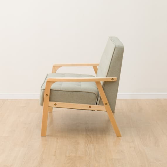 天然木フレームのコンパクトソファ 布張りタイプ (ルッキ2KD YG NA) 11枚目画像