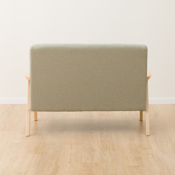 天然木フレームのコンパクトソファ 布張りタイプ (ルッキ2KD YG NA) 12枚目画像