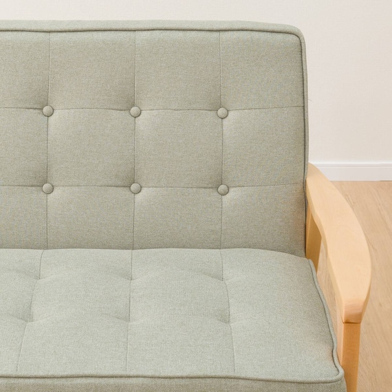 天然木フレームのコンパクトソファ 布張りタイプ (ルッキ2KD YG NA) 13枚目画像