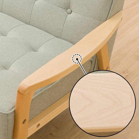 天然木フレームのコンパクトソファ 布張りタイプ (ルッキ2KD YG NA) 15枚目画像