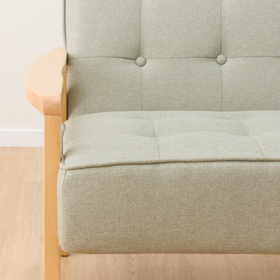 天然木フレームのコンパクトソファ 布張りタイプ (ルッキ2KD YG NA) 17枚目画像