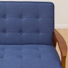 天然木フレームのコンパクトソファ 布張りタイプ (ルッキ2KD BL MBR) 7枚目画像