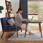 天然木フレームのコンパクトソファ 布張りタイプ (ルッキ2KD BL MBR) 16枚目画像