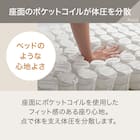 3人掛けソファ 布張りタイプ (NポケットA12 S-LO DR-GGR) 3枚目画像