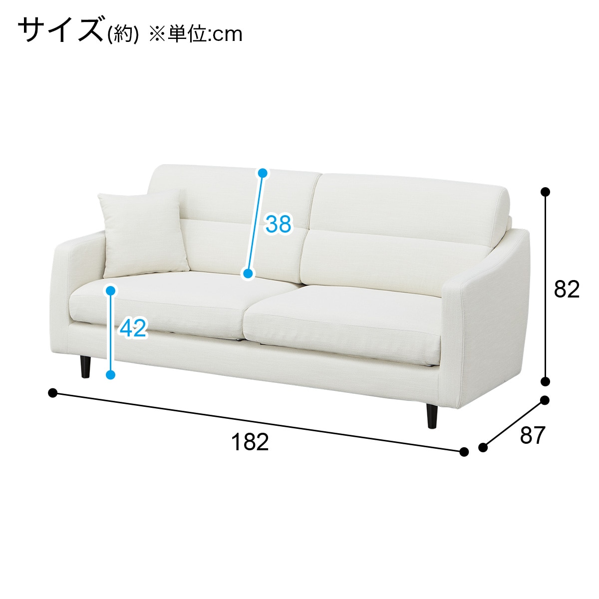 3人掛けソファ 布張りタイプ (NP A4R FC DR-IV/DBR) | ニトリネット