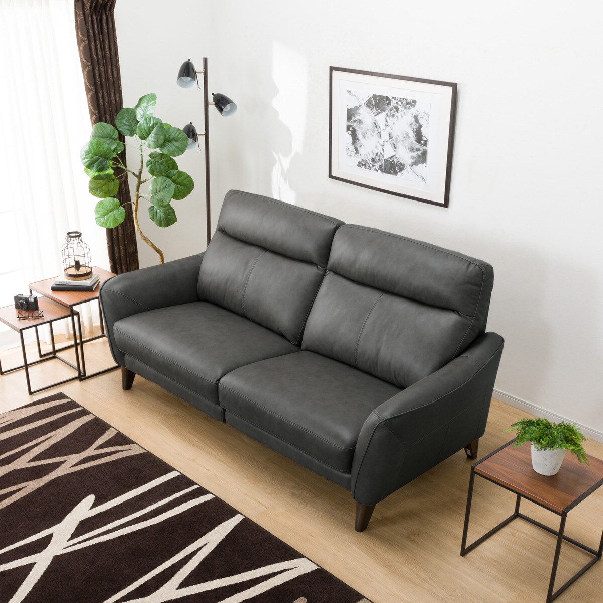 ニトリ　3人掛け　右電動リクライニングソファ　アネーロ　セミアリニン革タイプ 3人掛け右電動リクライニングソファ 本革(一部合成皮革)タイプ