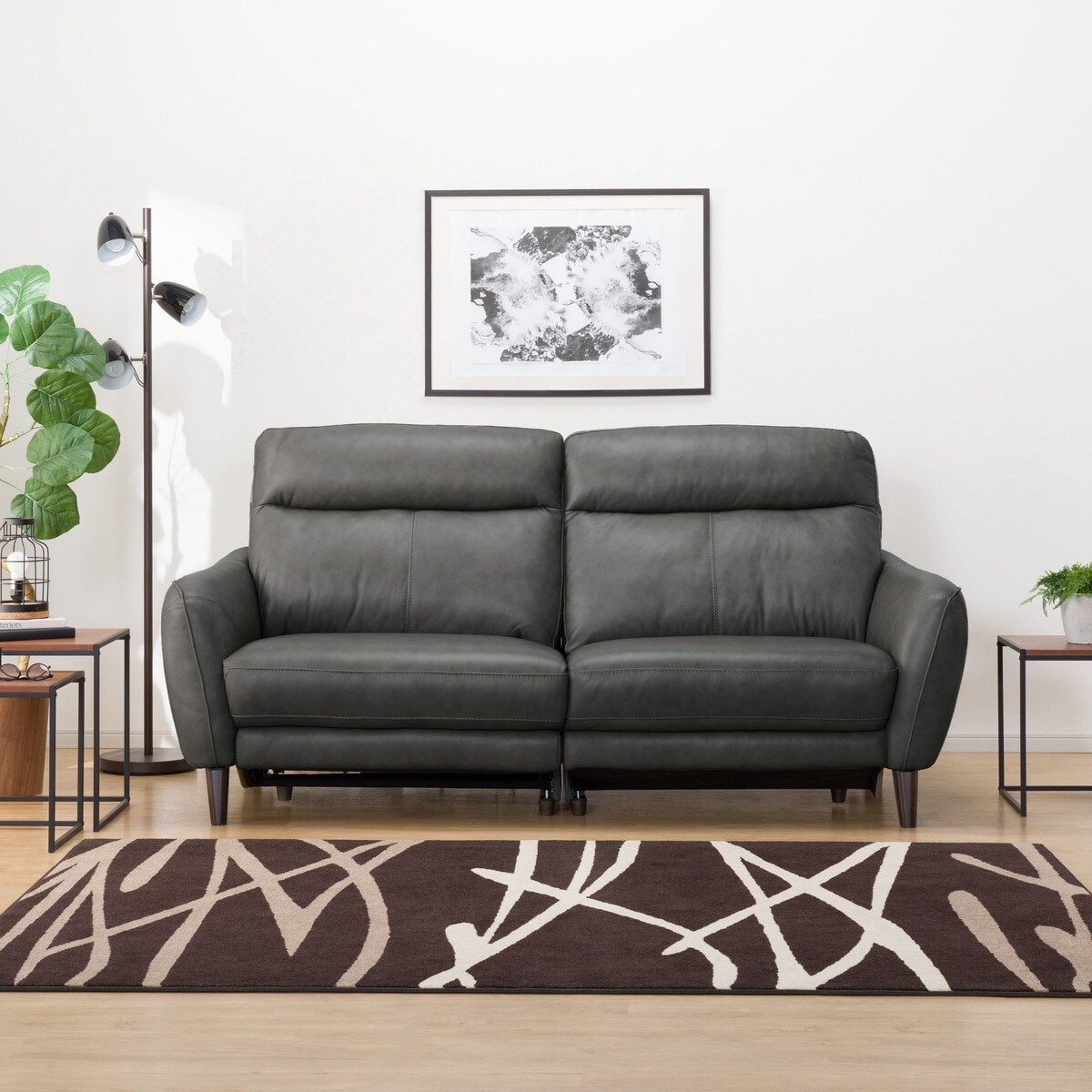 3人掛け右電動リクライニングソファ 本革(一部合成皮革)タイプ