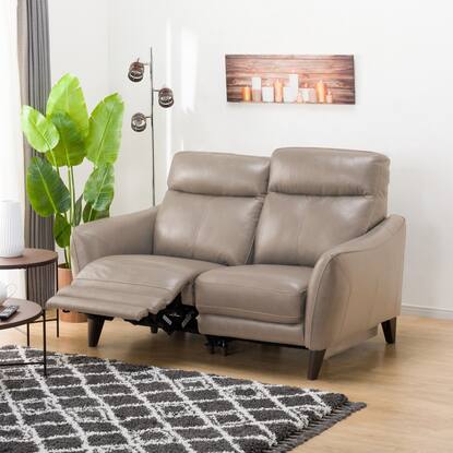 2人掛け右電動リクライニングソファ(アネーロセミアニリン革タイプ NV  