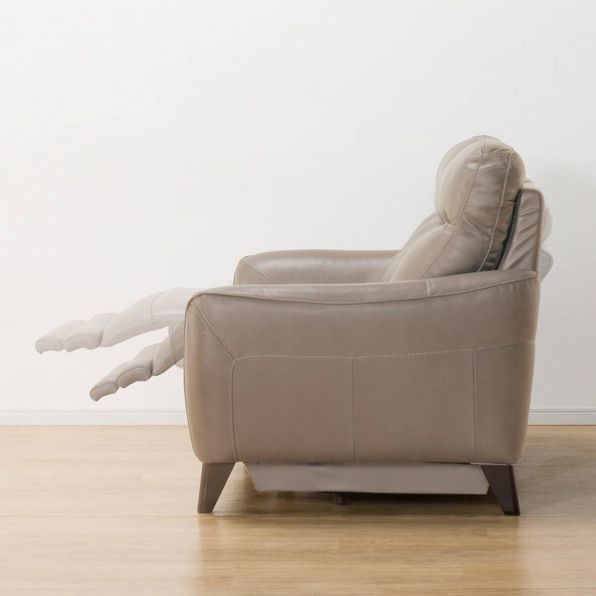 2人掛け右電動リクライニングソファ 本革(一部合成皮革)タイプ