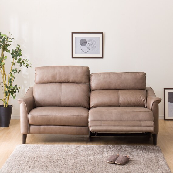 3人掛け左電動リクライニングソファ 本革(一部合成皮革)タイプ (チェリーブ セミアニリン革タイプ SK MO) 9枚目画像