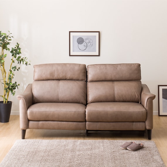 3人掛け左電動リクライニングソファ 本革(一部合成皮革)タイプ (チェリーブ セミアニリン革タイプ SK MO) 10枚目画像