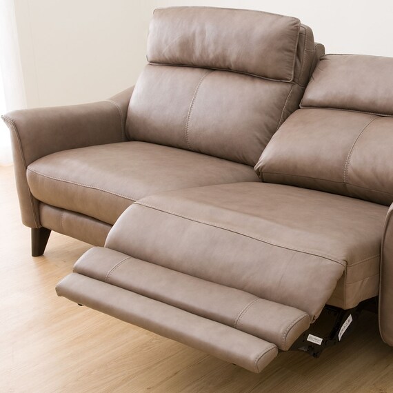 3人掛け左電動リクライニングソファ 本革(一部合成皮革)タイプ (チェリーブ セミアニリン革タイプ SK MO) 17枚目画像