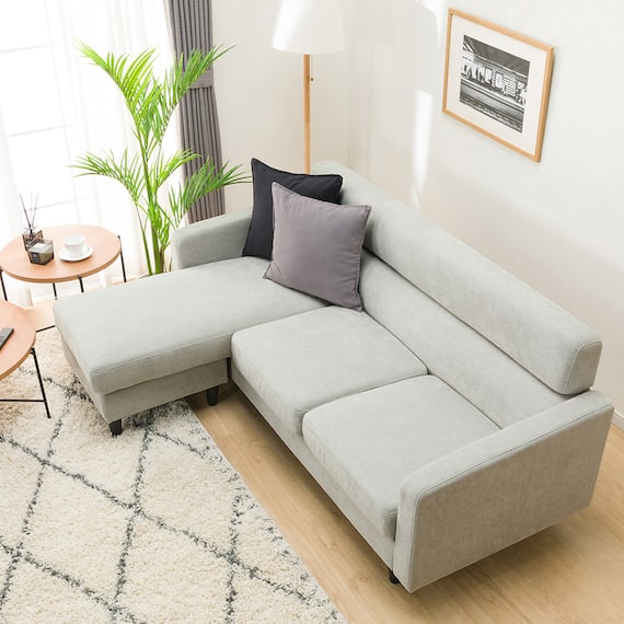 カウチソファ 布張りタイプ (DJ06 LGY) 6枚目画像