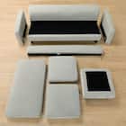 カウチソファ 布張りタイプ (DJ06 LGY) 18枚目画像