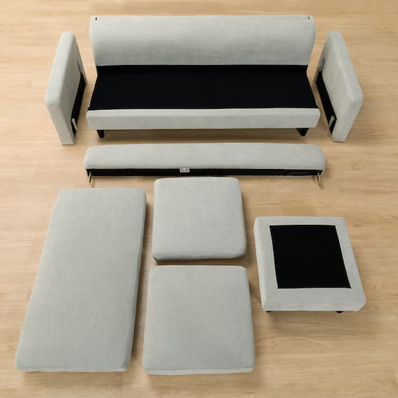 カウチソファ 布張りタイプ (DJ06 LGY) 18枚目画像