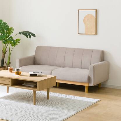 美品【ニトリ】3人用布張りスペイン製ソファ はりつか
