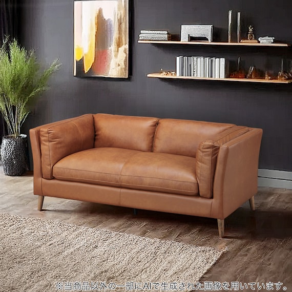 2人掛けソファ 本革(一部合成皮革)タイプ (LB02 BR) 1枚目画像
