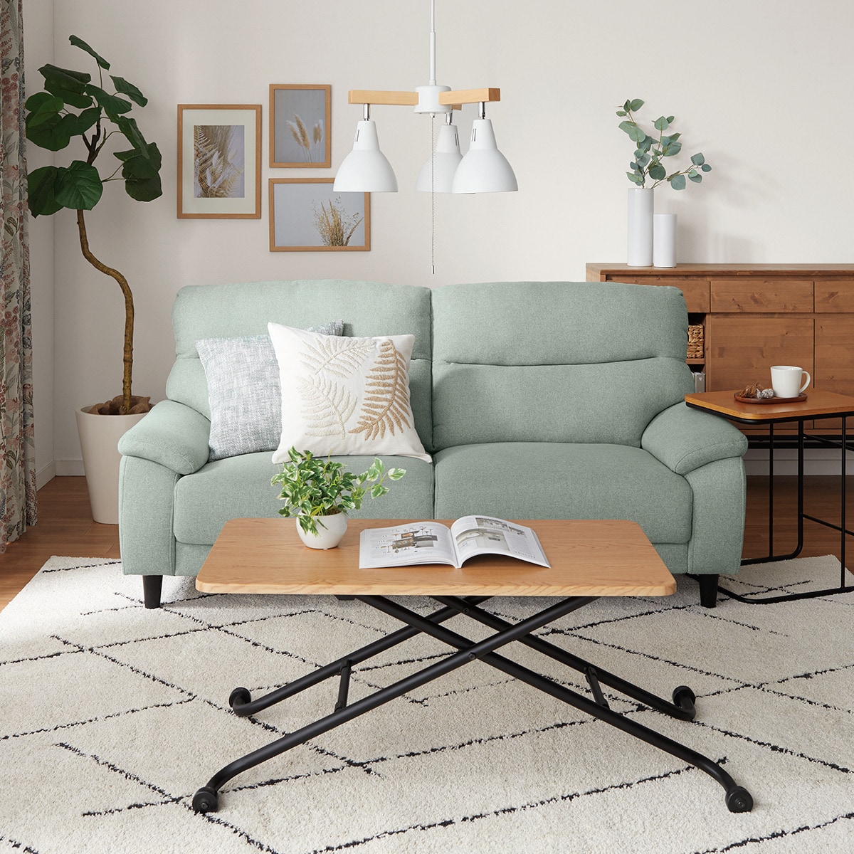 3人掛けソファ 布張りタイプ (MK02 KD LGR) | ニトリネット【公式