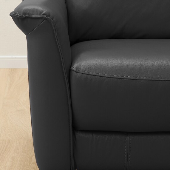 2人掛け左電動リクライニングソファ 厚革(一部合成皮革)タイプ (チェリーブ NV BK) 14枚目画像