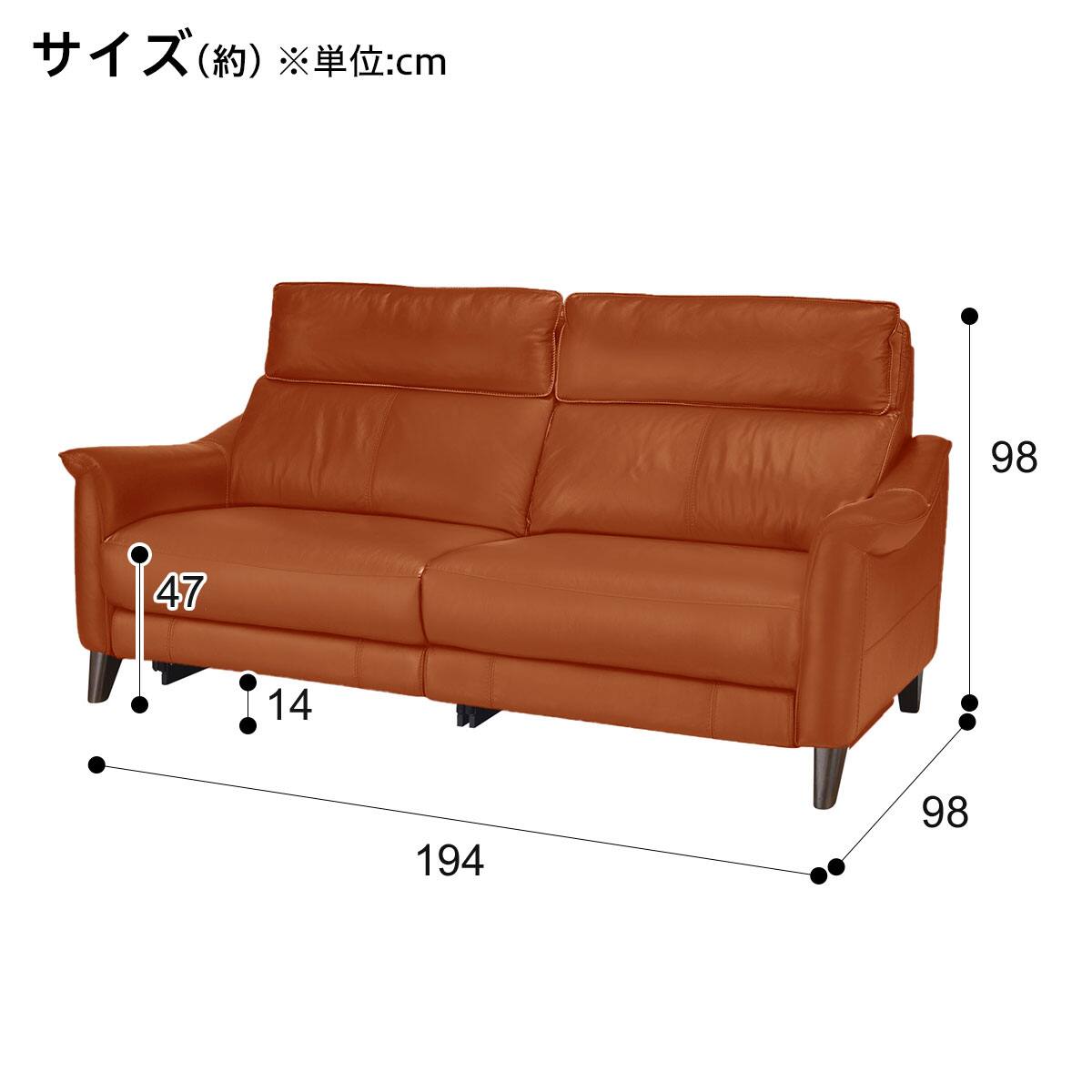 3人掛けソファ 本革(一部合成皮革)タイプ (チェリーブSK BR) | ニトリ