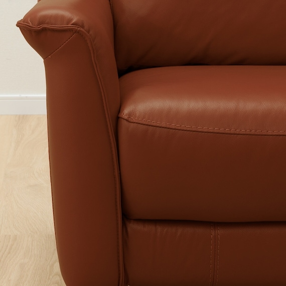 3人掛け左電動リクライニングソファ 本革(一部合成皮革)タイプ (チェリーブ セミアニリン革タイプ SK BR) 20枚目画像