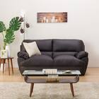 傷・汚れに強い 2人掛けソファ 合皮タイプ (ビット3KD Nシールド DBR) 2枚目画像