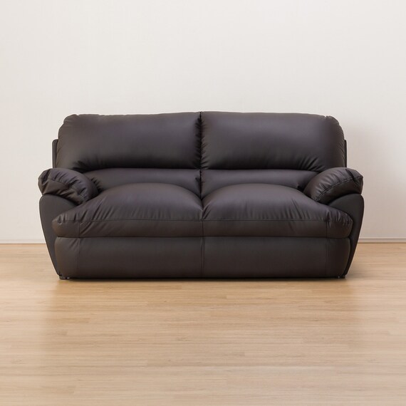 傷・汚れに強い 2人掛けソファ 合皮タイプ (ビット3KD Nシールド DBR) 8枚目画像