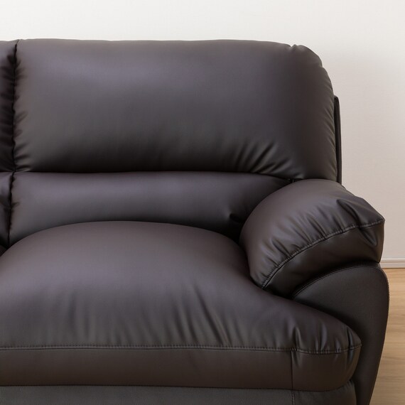 傷・汚れに強い 2人掛けソファ 合皮タイプ (ビット3KD Nシールド DBR) 11枚目画像