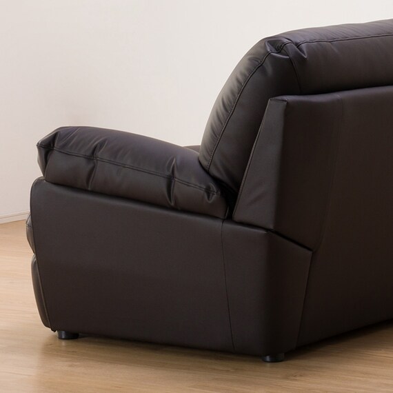 傷・汚れに強い 2人掛けソファ 合皮タイプ (ビット3KD Nシールド DBR) 14枚目画像